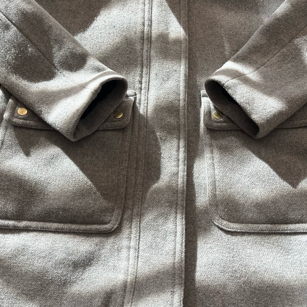 J. Crew Women's Gray Pea Coat with Hood - Picture 8 of 12